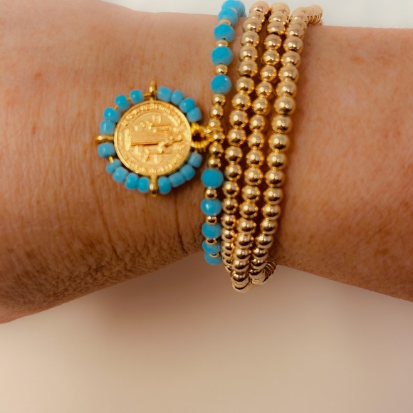 Gold Plated 18k HANDMADE Bracelets, choose one color - Picture 3 of 5